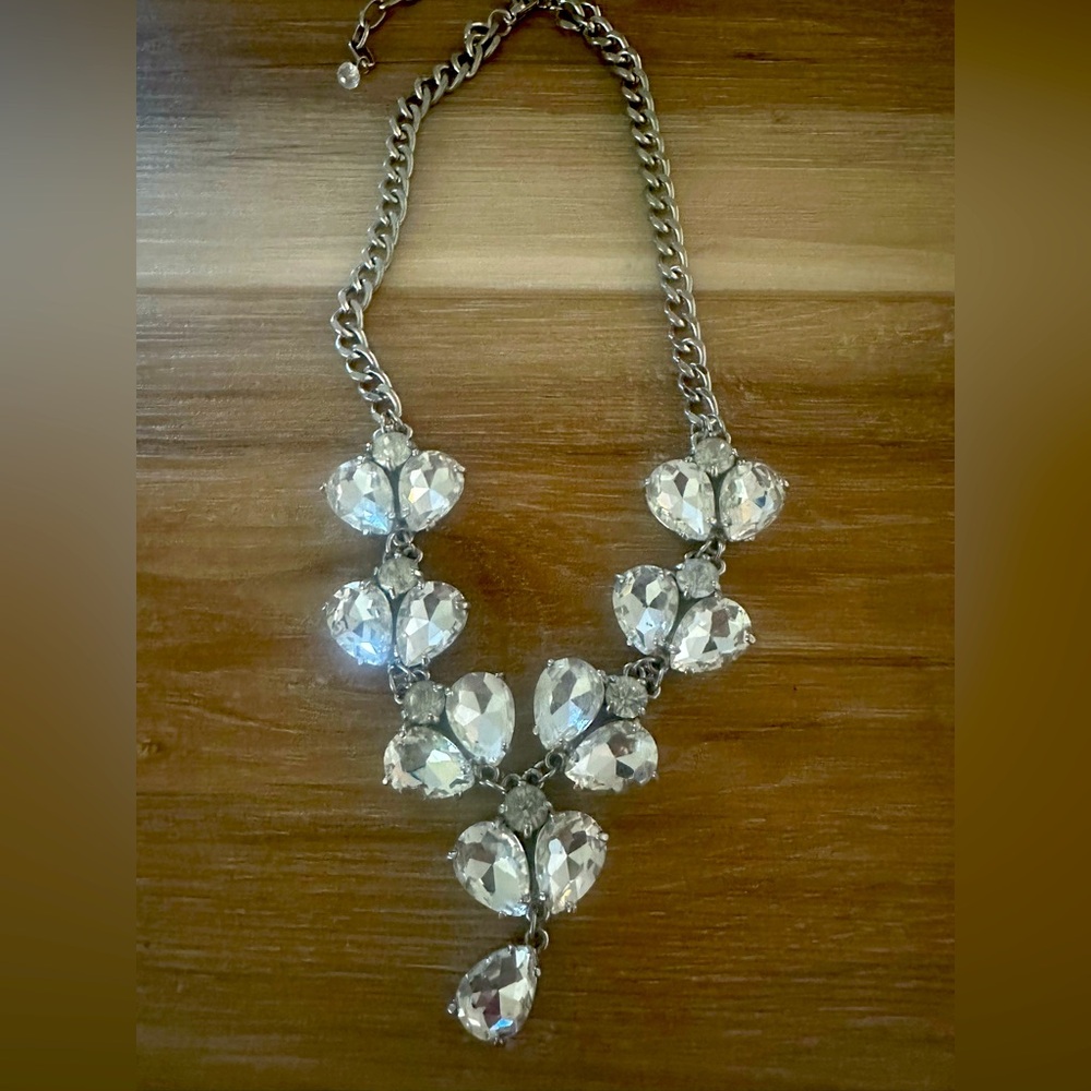 Leslie Danzis Teardrop Rhinestone Statement Necklace